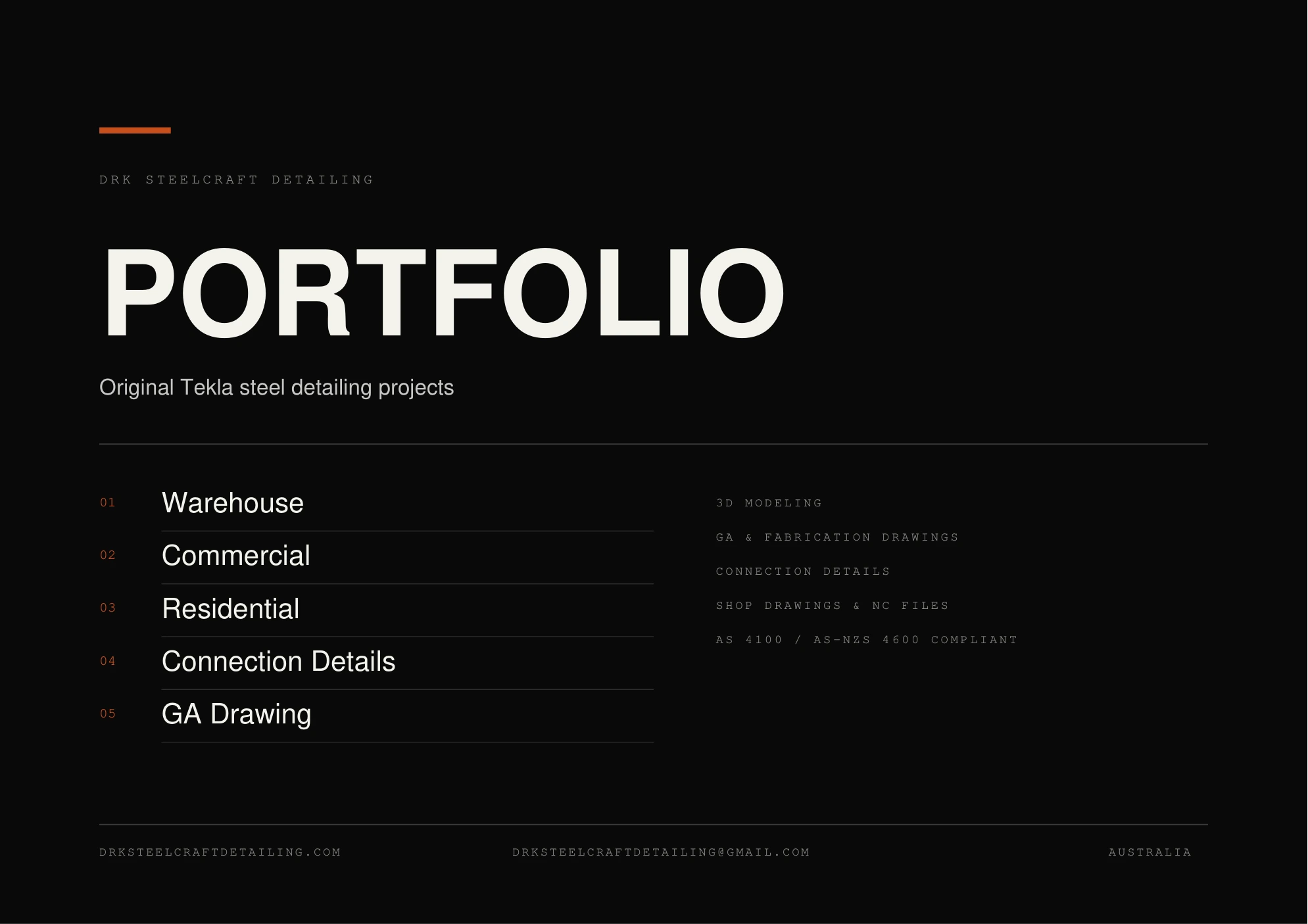 DRK Steelcraft Detailing — Portfolio — cover