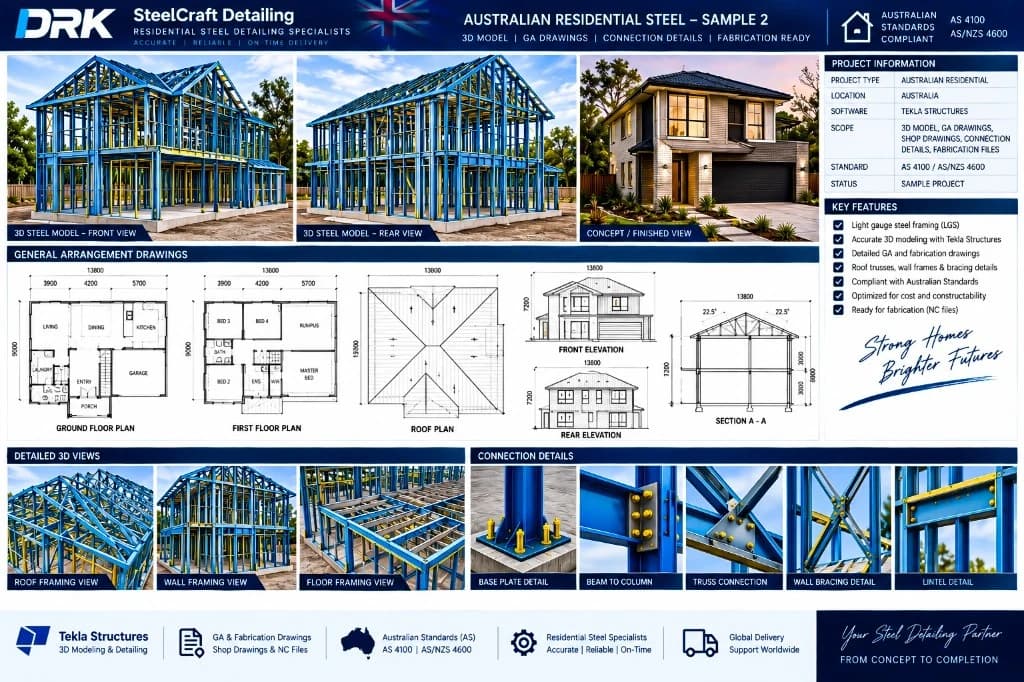 Two-Storey Residential Steel Frame